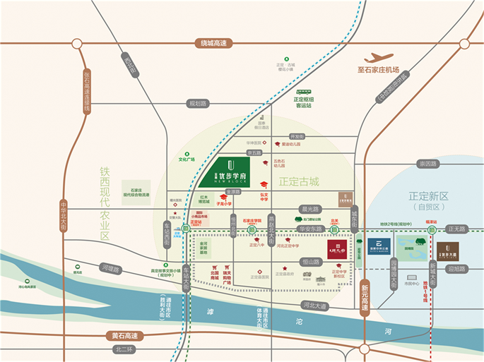 石家庄金辉优步学府区位图 石家庄金辉优步学府区位图